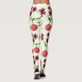 Rotes Kirschblütenmuster Leggings (Rückseite)