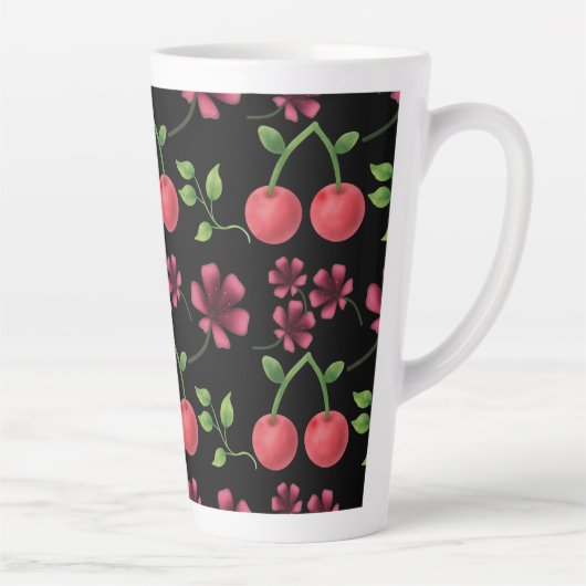 Rotes Kirschblütenmuster Milchtasse (Rechts)