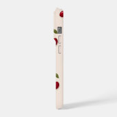 Rotes Kirschenfrucht Retro-Muster iPhone Hülle (Linke Seite)