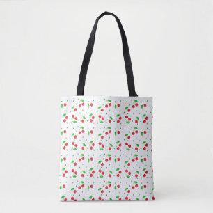 Rotes Kirschenmuster Tasche