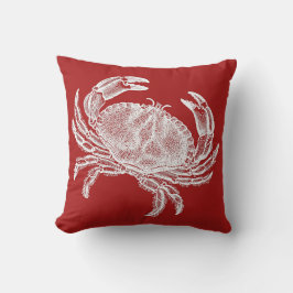 Rotes Kissen mit Krabbe