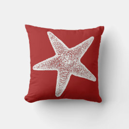 Rotes Kissen mit Starfish