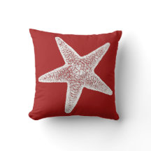 Rotes Kissen mit Starfish