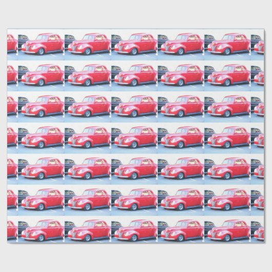 Rotes klassisches Auto-Packpapier Geschenkpapier (Flach)