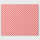 Rotes klassisches Gingham-Muster Picknick Geschenkpapier (Flach)