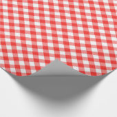 Rotes klassisches Gingham-Musterpic-NIC Geschenkpapier (Ecke)