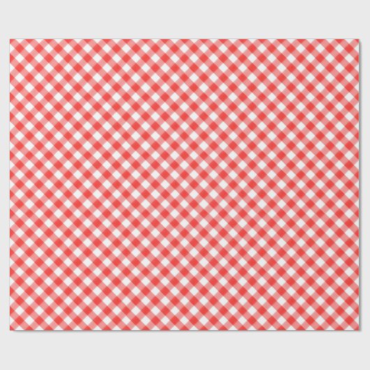 Rotes klassisches Gingham-Musterpic-NIC Geschenkpapier (Flach)