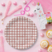 Rotes Klassisches Gingham Pappteller (Party)