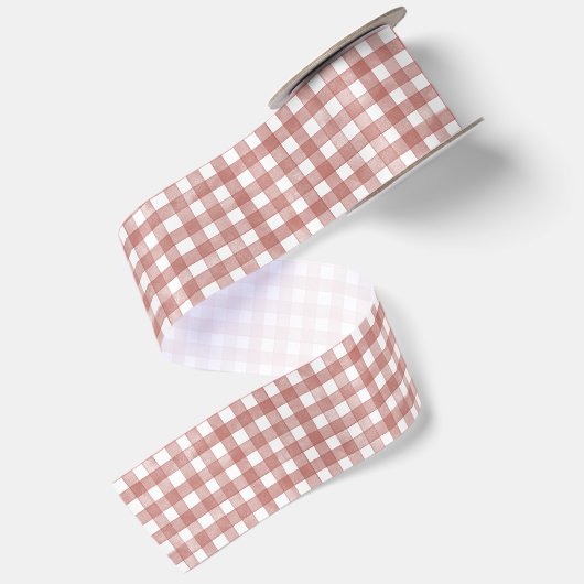 Rotes Klassisches Gingham Satinband (Rückseite)