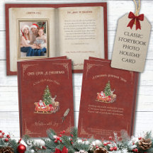 Rotes klassisches Märchenbuch-Weihnachtsfamilienfo
