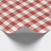Rotes klassisches Picknick-Gingham-Karo Geschenkpapier (Ecke)