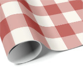 Rotes klassisches Picknick-Gingham-Karo Geschenkpapier (Rolleneckpunkt)