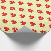 Rotes Klee, weißes Perlhellgelb Geschenkpapier (Ecke)