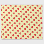Rotes Klee, weißes Perlhellgelb Geschenkpapier (Flach)