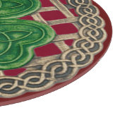 Rotes Kleeblatt auf Keltenknochen-Schneidebrett Schneidebrett (Ecke)