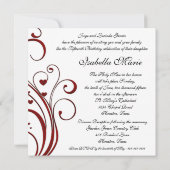 Rotes Kleid Herzliche Wirbel Elegantes Weiß Quince Einladung (Rückseite)