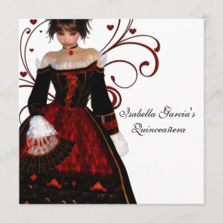 Rotes Kleid Herzliche Wirbel Elegantes Weiß Quince Einladung