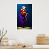 Rotes Kleid in Spotlight Poster (Küche)