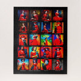 Rotes Kleid Schwarze Katze Kunstbewegungen Puzzle