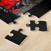 Rotes Kleid Schwarze Katze Kunstbewegungen Puzzle (Seite)