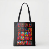 Rotes Kleid Schwarze Katze Kunstbewegungen Tasche (Vorderseite)