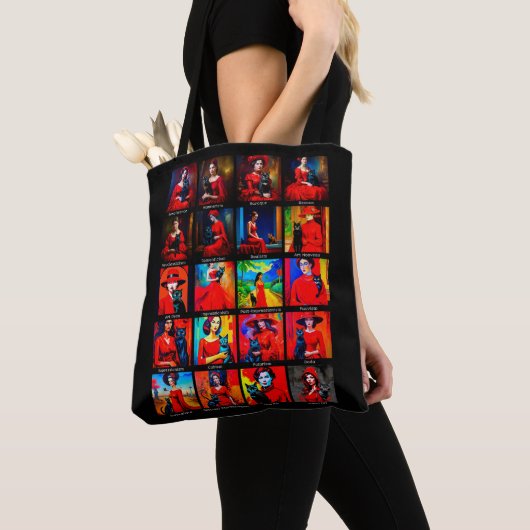 Rotes Kleid Schwarze Katze Kunstbewegungen Tasche (Von Nahem)