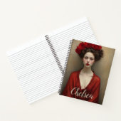 Rotes Kleid und Blume Notizblock (Innenseite)