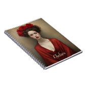 Rotes Kleid und Blume Notizblock (Rechte Seite)