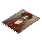 Rotes Kleid und Blume Notizblock (Linke Seite)