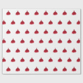 Rotes Kleid Weiß Geburtstagsmädchen Geschenkpapier (Flach)