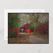 Rotes kleines Haus Postkarte (Vorne/Hinten)