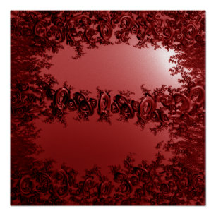 Rotes Kleinianisches Fraktal Poster
