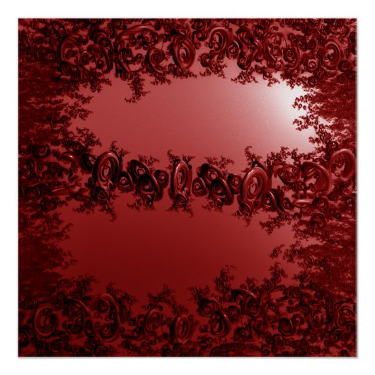 Rotes Kleinianisches Fraktal Poster (Vorderseite)