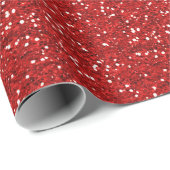 Rotes Klumpiger Glitter Pailletten Geschenkpapier (Rolleneckpunkt)