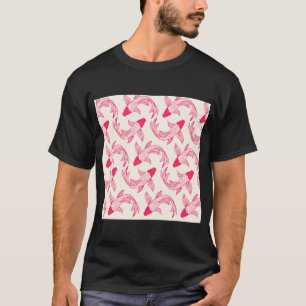 Rotes Koi (künstliches) Fischmuster T-Shirt