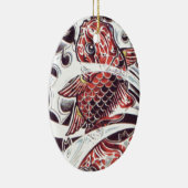 Rotes Koi-Tattoo-Design Keramikornament (Rechts)