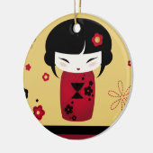 Rotes Kokeshi Keramikornament (Links)
