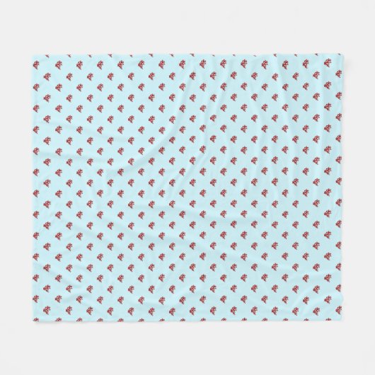 Rotes Korallen Light Blue Fleece Blanket (Vorderseite (Horizontal))