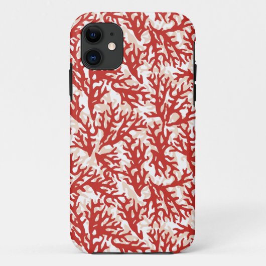 Rotes Korallenmuster 2 Case-Mate iPhone Hülle (Rückseite)