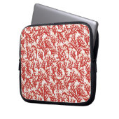 Rotes Korallenmuster 2 Laptopschutzhülle (Vorderseite Links)