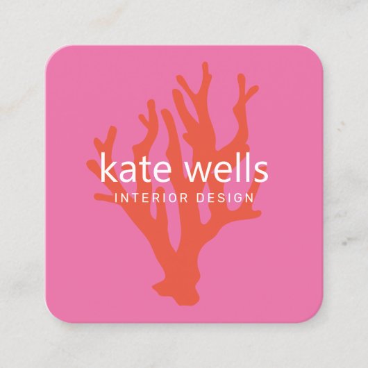 Rotes Korallenriff an der Küste Quadratische Visitenkarte (Vorderseite)