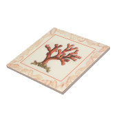 Rotes Korallenriff mit Conch-Muschel-Grenze Fliese (Seite)