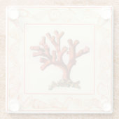 Rotes Korallenriff mit Conch-Muschel-Grenze Glasuntersetzer (Rückseite)