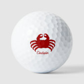 Rotes Krabben-Design Golfball (Vorderseite)