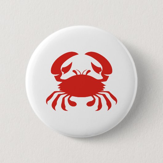 Rotes Krabben-Logo Button (Vorderseite)