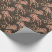 Rotes Kraken-Papier Geschenkpapier (Ecke)