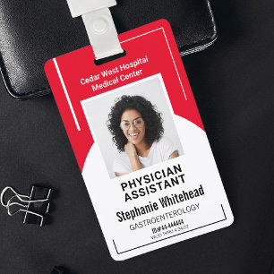 Rotes Krankenhaus Medizinische Mitarbeiter Fotoaus Ausweis