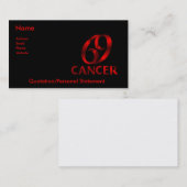 Rotes Krebs-Horoskop-Symbol Visitenkarte (Vorne/Hinten)