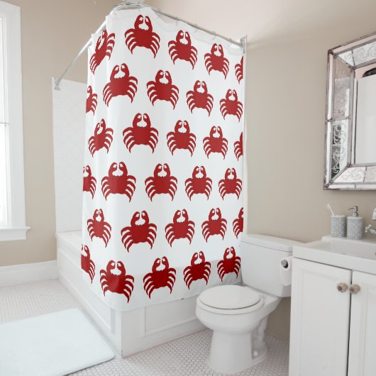Rotes Krebstier-Design Duschvorhang (Beispiel)