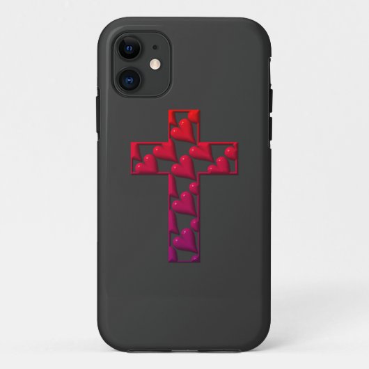 Rotes Kreuz gefüllt mit Herzen Case-Mate iPhone Hülle (Rückseite)